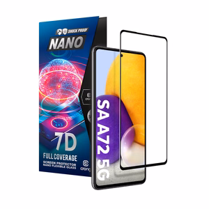 Crong 7D Nano Flexible Glass 9H visą ekraną dengiantis hibridinis apsauginis stiklas, skirtas Samsung Galaxy A72