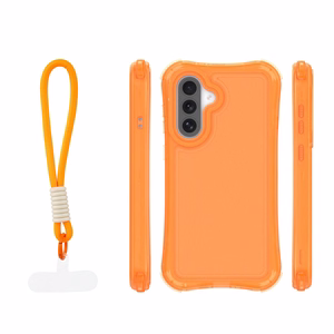Safepop dėklas su dirželiu skirtas Samsung Galaxy A36 5G / A56 5G / A37 5G oranžinis
