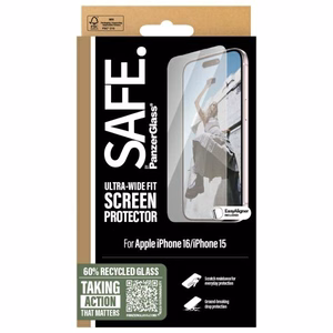 SAFE by PanzerGlass iPhone 16 6.1" apsauginis stiklas itin platus SAFE95875