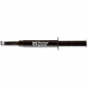 Thermal Grizzly termopasta „Aeronaut" 1.5ml/3.8g Šilumos laidumas: 8,5 W/mk; Šiluminė varža: 0,0129 K/W; Elektrinis laidumas*: 0 pS/m; Klampa: 110-160 Pas; Temperatūra: -150 °C / +200 °C;