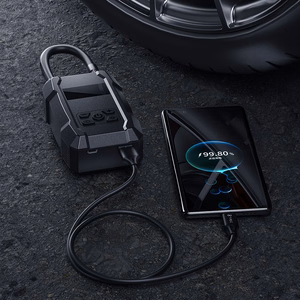 WEKOME Pi801 nešiojamasis elektrinis padangų kompresorius su 2000 mAh išorine baterija, juodas
