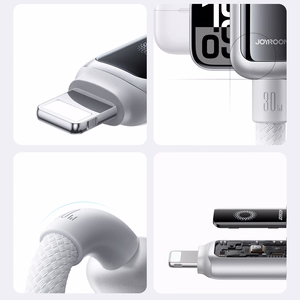 USB kabelis Joyroom S-A55 USB-C to Lightning 30W 1.2m baltas