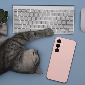 Dėklas telefonui silikoninis 2 mm SAMSUNG S25 Ultra su MagSafe smėlinas rožinis