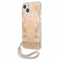 Guess GUHCP13SHFLSD iPhone 13 mini 5.4" auksinis/auksinis kietas dėklas Gėlių Dirželis