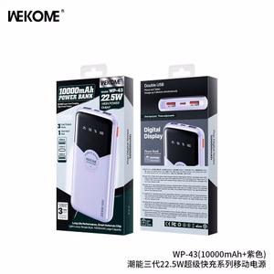Išorinė baterija WK Design „WP-43“ violetinė 20000mAh (22.5W)