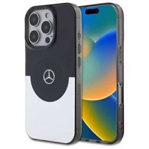 Mercedes dvigubo sluoksnio dviejų spalvų Magnetinis dėklas iPhone 16 Pro Max telefonui - sidabrinis
