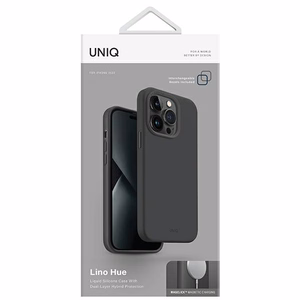 Uniq Lino Hue Magclick įkrovimo dėklas telefonui iPhone 14 Plus - pilka