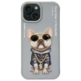 Nimmy Glasses Cool Dog iPhone 15 dėklas - pilkas