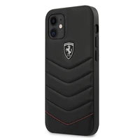 Ferrari FEHQUHCP12SBK iPhone 12 mini 5.4" juodas/juodas kietas dėklas Off Track Quilted