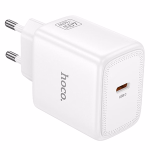 Telefono GaN įkroviklis Hoco USB C PD AVS 40W max 60W N83 baltas