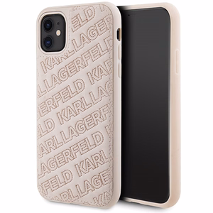 Karl Lagerfeld Quilted K Pattern dėklas telefonui iPhone 11 / Xr - rožinis