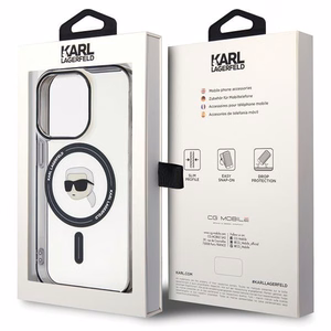Dėklas telefonui Karl Lagerfeld KLHMP15LHKHNOTK iPhone 15 Pro - permatomas (m)