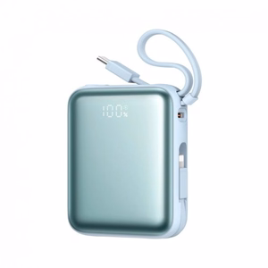 Išorinė baterija POWER BANK Joyroom (JR-PBF27) 10000mAh (1xType-C; 22.5W) + type-C ir lightning laidas, mėlynas