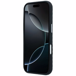 Mercedes dalinio apgaubimo odinis MagSafe dėklas su medžio efektu, skirtas iPhone 17 Pro / 18 Pro, juodas