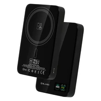 Blavec Išorinė baterija 10000mAh BJ-04 Plona 13,5mm - Type C - 22,5W magnetinė Magsafe 3 in 1 (PBBJ04-MC10B) juoda stiklas