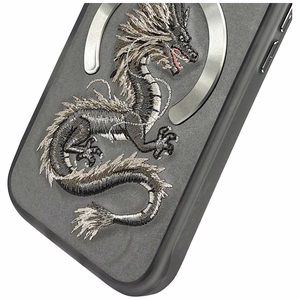 Nimmy Dragon Magnetinis dėklas iPhone 16 Pro - pilkas