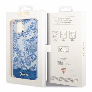 Guess GUHCP14MHGPLHB iPhone 14 Plus 6.7 "mėlynas/mėlynas kietas dėklas Porcelain Collection
