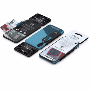 Nordic Elements Saeson Freja dėklas, skirtas iPhone XR, tamsiai melsvai žalias