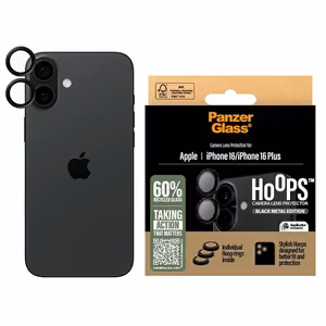 PanzerGlass Hoops Juodas Objektyvo apsauga iPhone 16 6.1" / 16 Plus 6.7" 1283