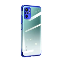 Clear Color Case Gel TPU elektroplokštės rėmo dangtelis Xiaomi Redmi Note 10 5G / Poco M3 Pro mėlynas