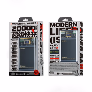 WEKOME WP-321 Vanguard Series išorinė baterija, 20000 mAh, PD 20 W + QC 22,5 W, juoda ir skaidri