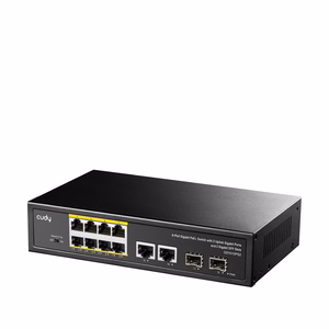 Cudy GS1010PS2 tinklo komutatorius Ne-valdomas Gigabit Ethernet (10/100/1000) Maitinimas per Eternetą (PoE) Juoda