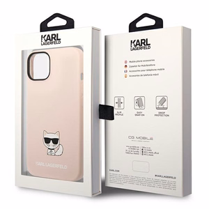 Karl Lagerfeld KLHCP14MSLCTPI iPhone 14 Plus 6.7 "kietas dėklas šviesiai rožinis / šviesiai rožinis Silikoninis Choupette Kūnas
