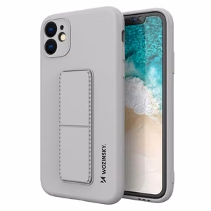 Wozinsky Kickstand Case silikoninis dėklas su stovu Xiaomi Redmi 10X 4G / Xiaomi Redmi Note 9 pilkas