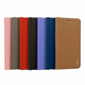 Vennus Book CARBON dėklas su rėmeliu Iphone 12 Pro Max telefonui raudonas