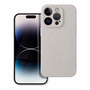 Silikoninis magnetinis dėklas, suderinamas su MagSafe, skirtas Samsung S26 Pro, pilkas titano spalvos