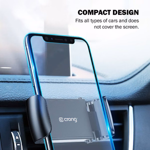 Crong Universal Smart automobilinis telefono laikiklis 4–6.5" telefonams, juodas