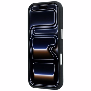 Karl Lagerfeld Saffiano Karl & Choupette Heads Pins & Logo dėklas, skirtas iPhone 18 Pro / 17 Pro – juodas