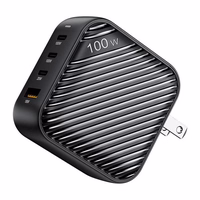 "INVZI GanHub" 3x USB-C + USB sieninis įkroviklis, 100 W, EU/UK/AU/US (juodas)