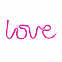 Neon LED Light LOVE rožinis Bat + USB FLNE05 Forever Light
