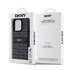 DKNY Odinis mono juostos ir metalinio logotipo dėklas iPhone 15 Pro Max - juodas (m)