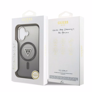 GUESS dėklas telefonui IPHONE 17, suderinamas su MagSafe GUHMP17SHGTMLCGK (IML gradientas su trikampiu logotipu) juodas