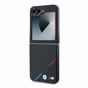 BMW Carbon Tricolor dėklas telefonui Samsung Galaxy Z Flip 6 - juodas