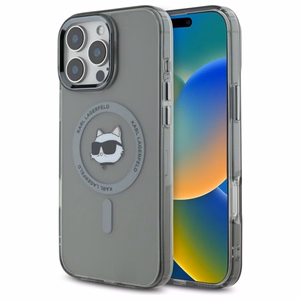 Karl Lagerfeld IML Metal Choupette Head Magnetinis dėklas telefonui iPhone 16 Pro Max - juodas