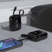 Dudao K32 22.5W 10000mAh išorinė baterija su įmontuotu USB-C / Lightning kabeliu - juoda