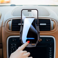 Forcell F-GRIP HS6 automobilinis laikiklis su belaidžiu įkrovikliu, tvirtinamas prie stiklo ir oro angos, juodas