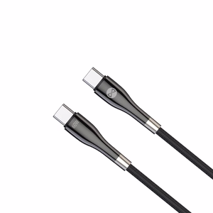 "Forever Sleek" kabelis USB-C - USB-C 2,0 m 60W juodas