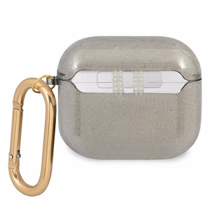 Guess GUA3UCG4GK AirPods 3 dėklas juodas/juodas Blizgučių kolekcija