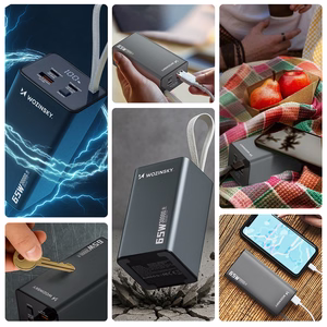 Išorinė baterija Wozinsky K65+ 65W 30000mAh 2x USB-C, 1x USB-A 65W - pilka