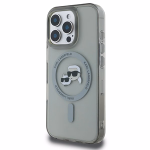 Karl Lagerfeld IML Metal Karl&Choupette Head MagSafe Case for iPhone 16 Pro Max - Black