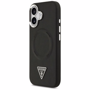 Guess Trikampio logotipo magnetinis dėklas iPhone 17 - juodas