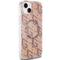 Guess IML GCube Magnetinis dėklas telefonui iPhone 15 Plus / 14 Plus - ruda