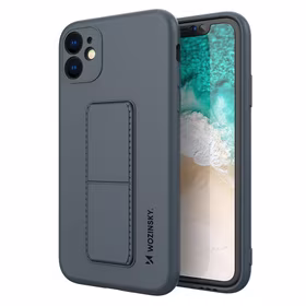 Wozinsky Kickstand Case silikoninis dėklas su stovu iPhone 11 Pro tamsiai mėlyna