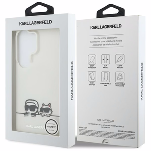 Karl Lagerfeld dėklas IML Peekaboo Karl ir Choupette MagSafe skirtas Samsung Galaxy S26 Ultra skaidrus