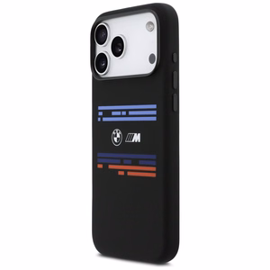 BMW M Silicon Horizontal Line MagSafe deklas iPhone 17 Pro Max - juodas