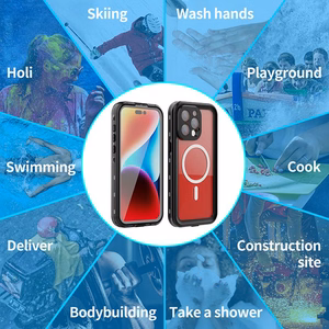 Atsparus vandeniui dėklas SHELLBOX DOT suderinamas su MagSafe IPHONE 15 Pro Max juodas